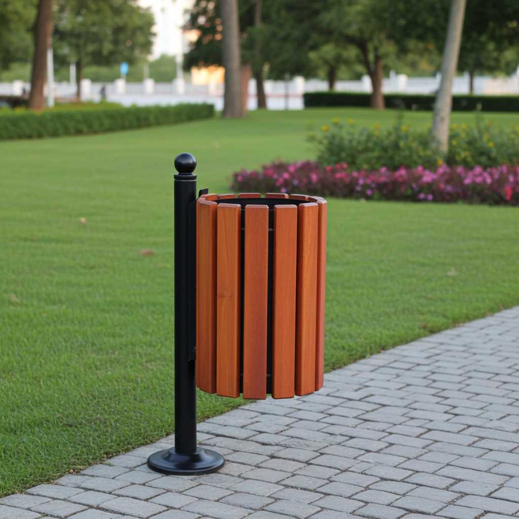 Kosz na śmieci z daszkiem BAROK I do parków miejskich